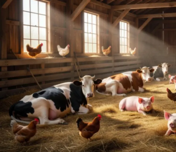 Állattartó pajta és gazdasági állatok a Farm Up játékban