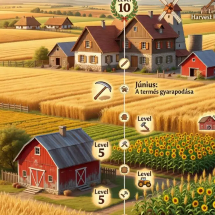 Farm Up fejlődési infografika az első 30 nap ütemtervével
